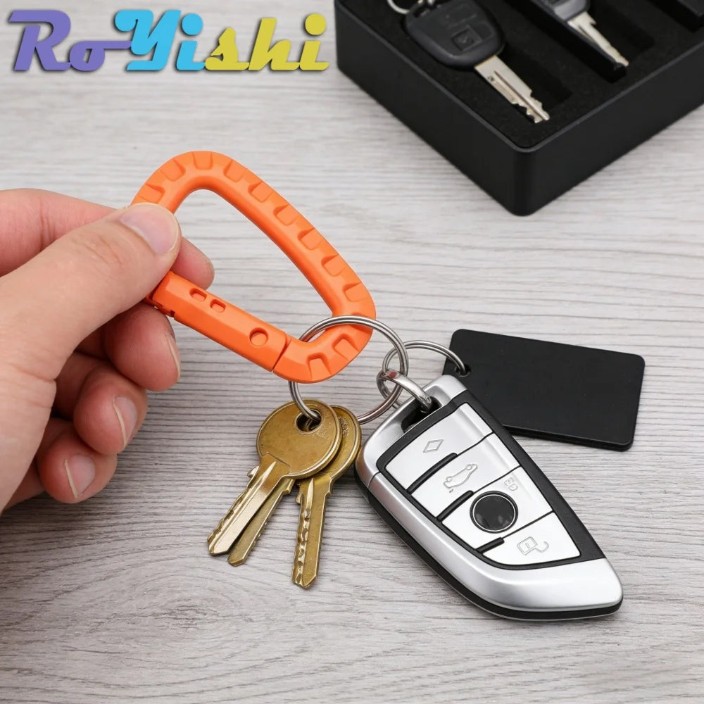 2/4/6Pcs Plastic Carabiner Molle Clip Keychain Hard Spring Snap Gear Hook Outdoor Camping Hiking Tools