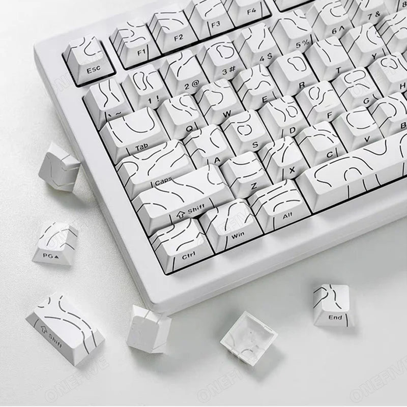 Contour 4.0 Side Engraved Keycap PBT Translucent 97/130 Key Mechanical Keyboard Key Cap White For Magnetic Switch F75 GMK87