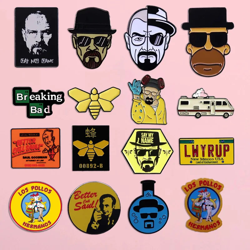 Classic TV Series Breaking Bad Enamel Pin Men's Backpack Pin Metal Badge Brooch Jacket Denim Clothing Accessories Jewelry Gifts