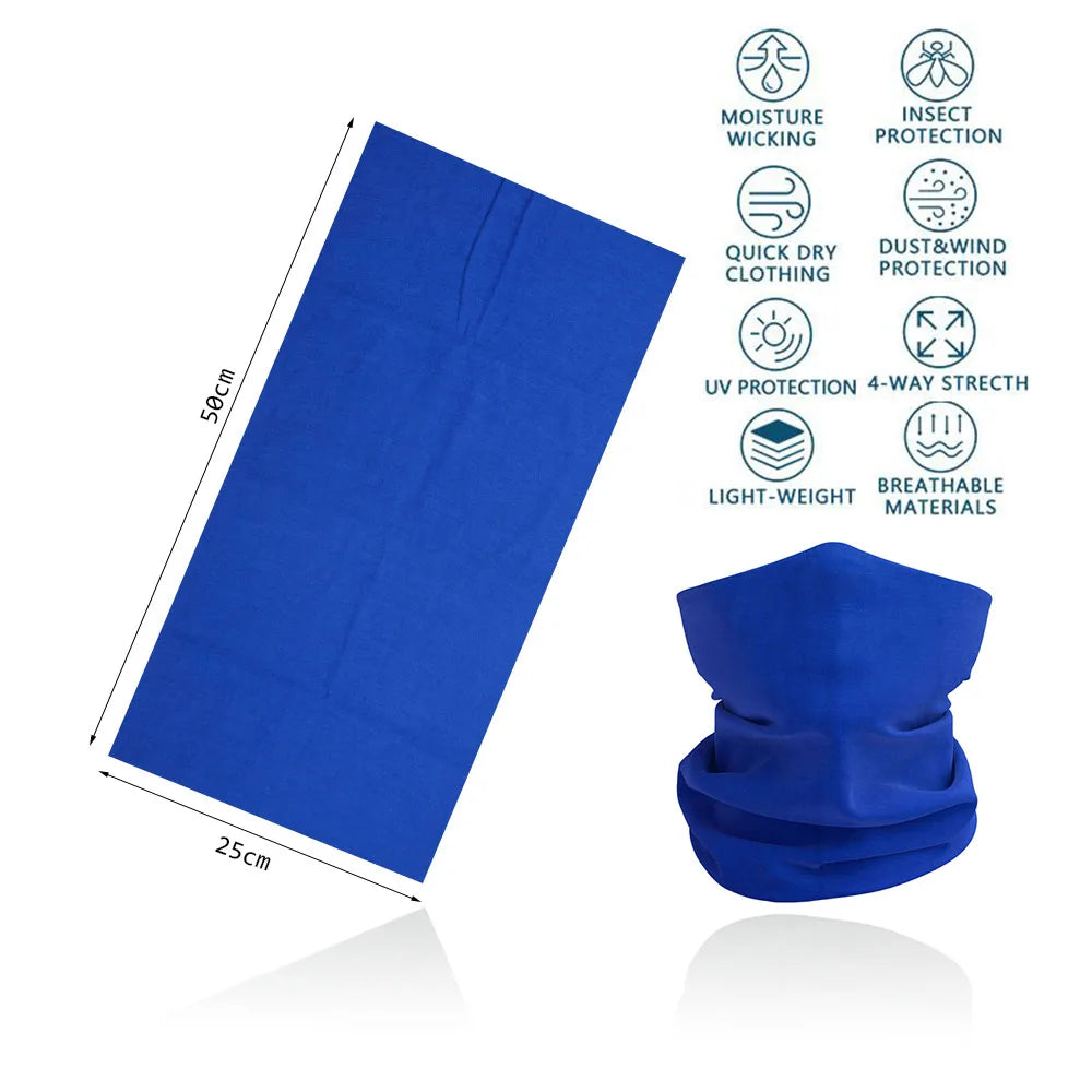 Breathabale Neck Gaiters for Men Women Dustproof Quickdry Solid Color HeadScarf for Hiking Cycling Fishing Face Shield Bandana
