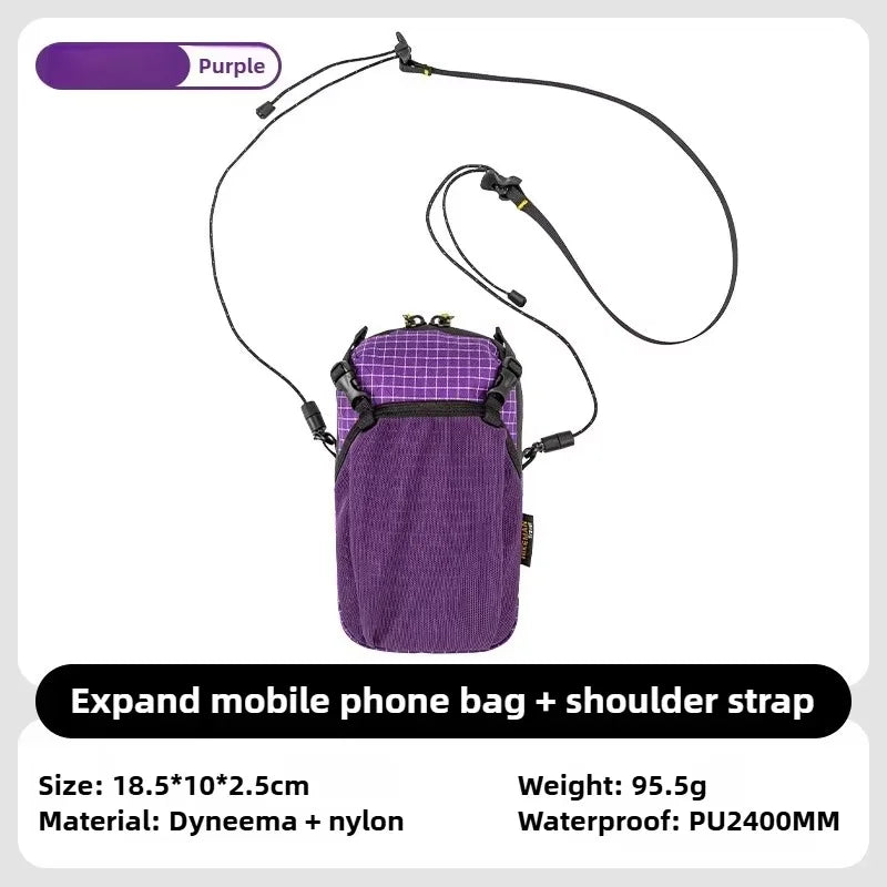 HIKEMAN Dyneema Water Bottle Holder Bag Phone Pocket and Quick-Adjust Strap Waterproof 420D Nylon for Cycling Hiking Camping