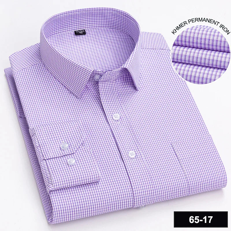 Men's Long Sleeve Shirt High-quality Fashion Casual Print Plaid Stripe Single Pocket Fit Business Formal Office Four Season Top