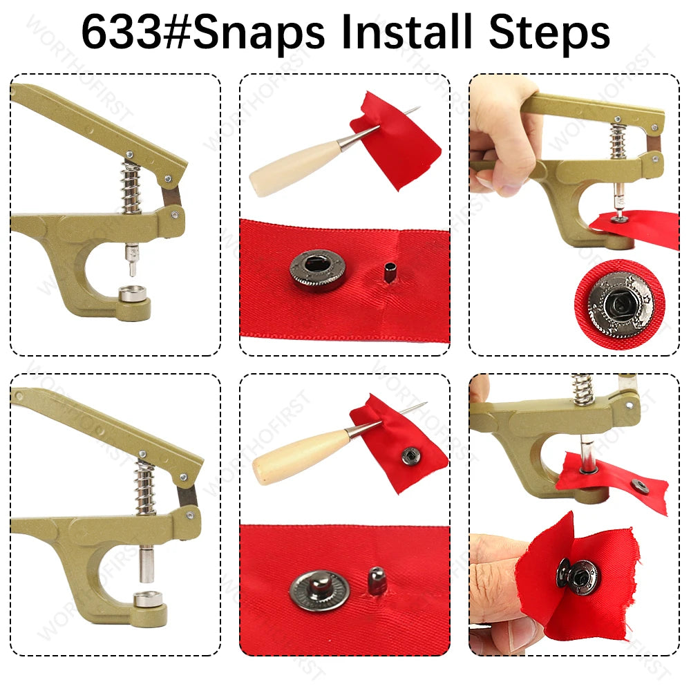 Leather Working Hand Press Tools for Snap Buttons Jeans DIY Leathercraft Clothing Bags Coat Sewing Accessories