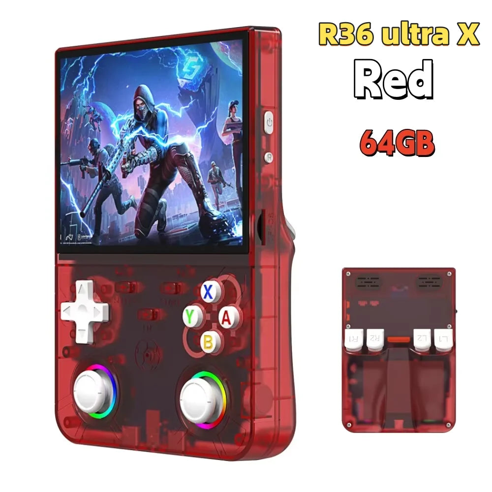 R36S Retro R36 Ultra Handheld Video Game Console IPS Screen 128GB Games Portable Pocket Player Linux System R36XX PRO