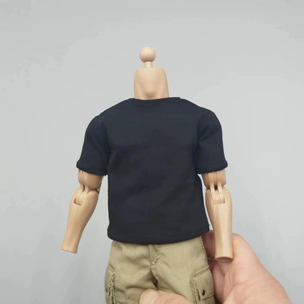 1/6 Scale Male Female Black  T Shirt Model for 12'' 30cm Action Figures Body DIY Accessories