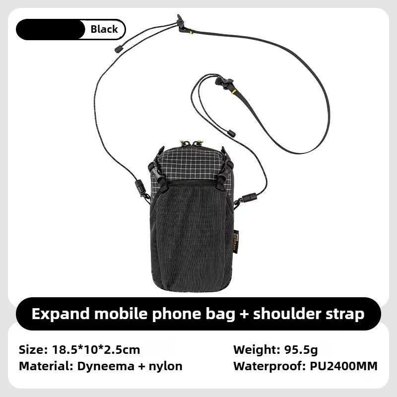 HIKEMAN Dyneema Water Bottle Holder Bag Phone Pocket and Quick-Adjust Strap Waterproof 420D Nylon for Cycling Hiking Camping