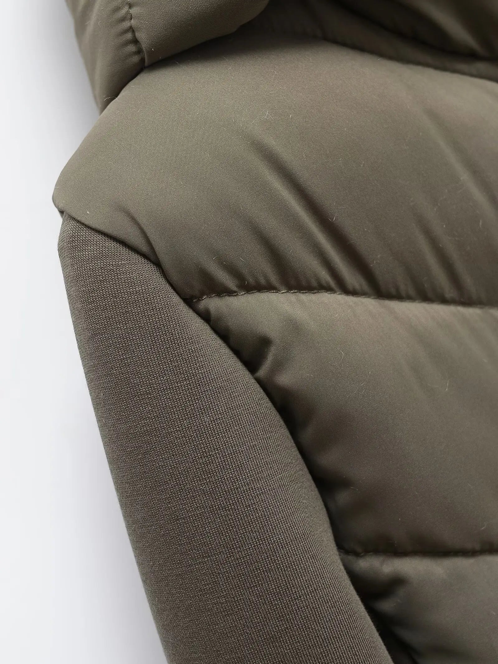 2025 Autumn Winter Women's Elegant Patchwork Hooded Air Cotton Jackets Lady Fashion Army Green Warm Slim Fit Sports Parkas Coats