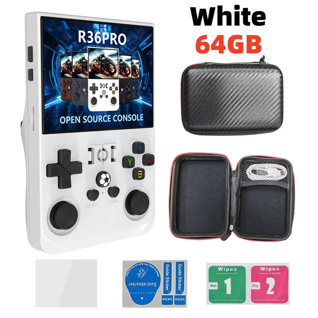 R36S Retro R36 Ultra Handheld Video Game Console IPS Screen 128GB Games Portable Pocket Player Linux System R36XX PRO