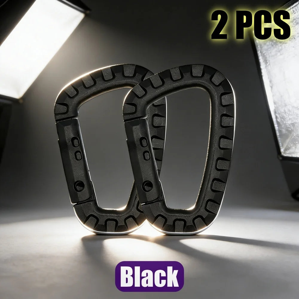 2/4/6Pcs Plastic Carabiner Molle Clip Keychain Hard Spring Snap Gear Hook Outdoor Camping Hiking Tools
